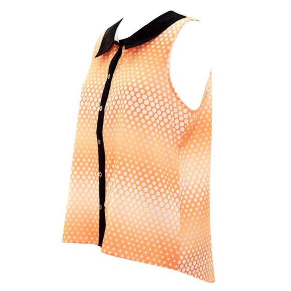 High Low Polka Dot Sleeveless Top - Picture 2 of 2